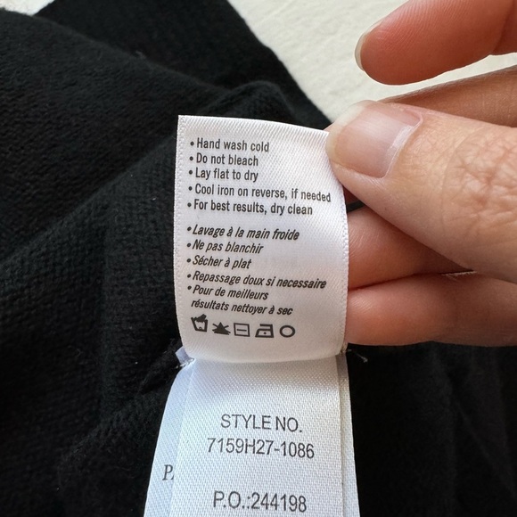 Paige Raundi Turtleneck Cut Out Wool Midi Sweater Dress Black Size Medium - Picture 14 of 14